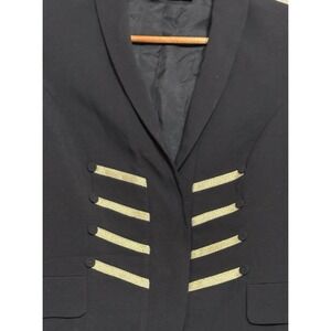 Vintage Jacket Black And Gold Designer Allen Schwartz Circa 1980's M Festival